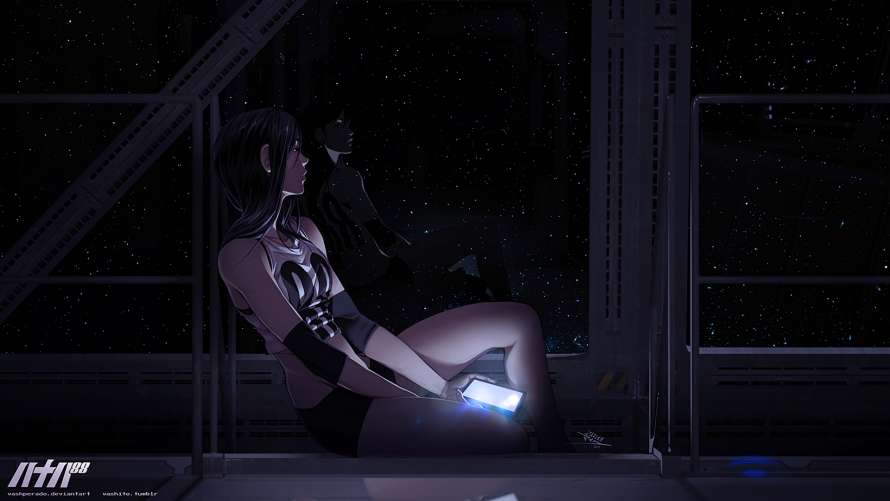 4k反射壁纸 - 星星 - 电话 - 空间「哲风壁纸」
