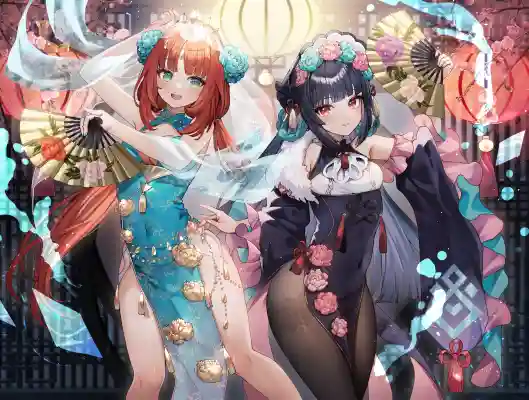 4k旗袍壁纸 - 粉丝 - 美腿 - 花朵「哲风壁纸」