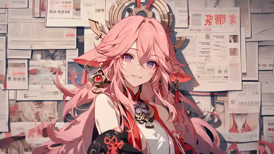 4k原神壁纸 - 八重神子 - 报纸女孩 - wallpaper「哲风壁纸」 4k原神壁纸 - 八重神子 - 报纸女孩 - wallpaper「哲风壁纸」