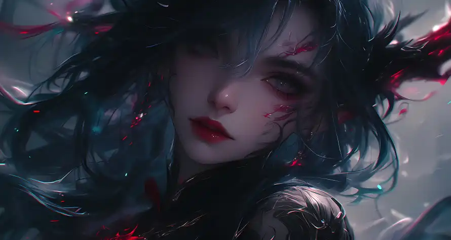 4k美女壁纸-暗夜绿发色和美殇-热门的壁纸「哲风壁纸」