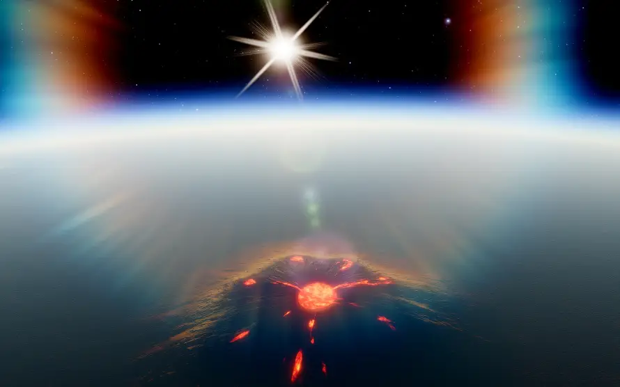 2k星芒壁纸-巨型火山壁纸和-热门的壁纸「哲风壁纸」