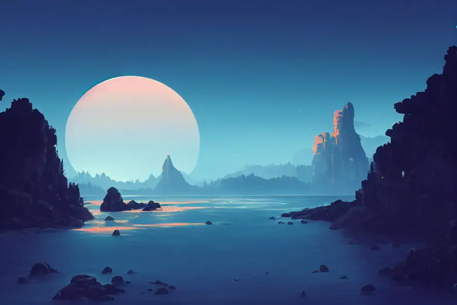 4k月亮壁纸 - 山 - 水 - wallpaper「哲风壁纸」