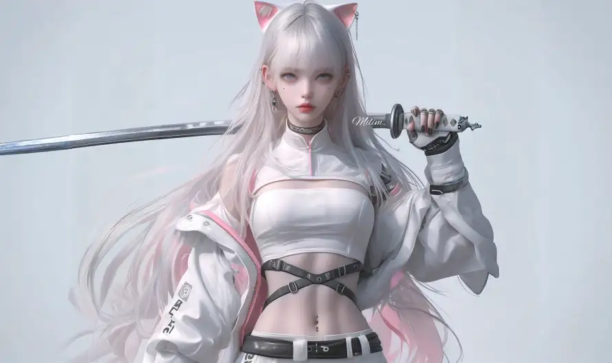 3k猫女壁纸-女武士与武士刀-壁纸分享「哲风壁纸」