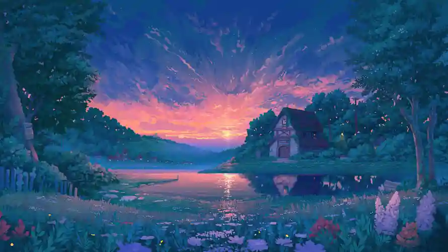 4k夕阳壁纸 - 房子 - 电脑壁纸 - wallpaper「哲风壁纸」