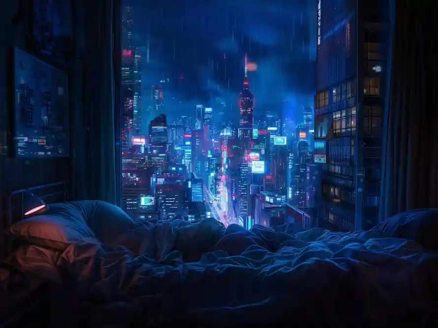 4k卧室壁纸-夜景和-免费下载「哲风壁纸」