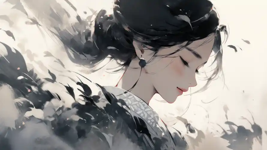 3k插画壁纸-墨/出水芙蓉与-壁纸分享「哲风壁纸」