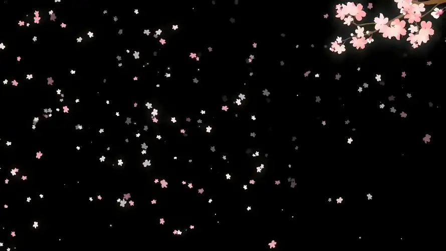 4k黑主题壁纸 - 桃花散落 - 电脑壁纸 - wallpaper「哲风壁纸」