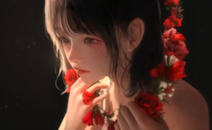 4k可爱壁纸 - 美丽 - 玫瑰女孩 - wallpaper「哲风壁纸」
