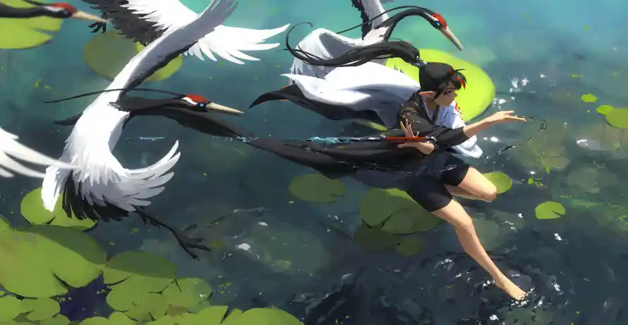 4k插画壁纸 - 鹤 - 电脑壁纸 - wallpaper「哲风壁纸」