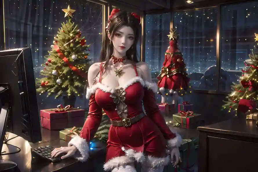 4k美女壁纸 - 圣诞节 - 电脑壁纸 - wallpaper「哲风壁纸」