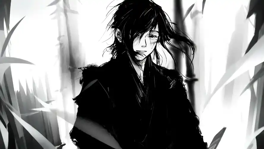 4k少年壁纸 - 黑白人物 - 黑白水墨 - wallpaper「哲风壁纸」