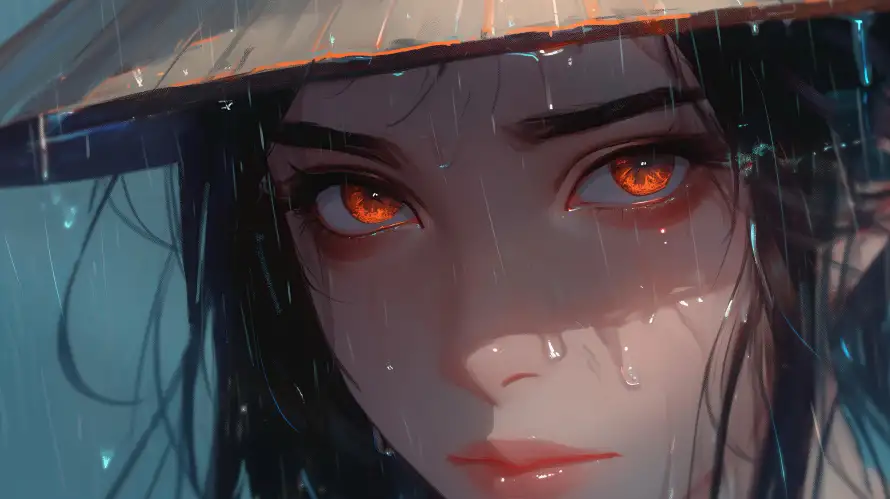 6k草帽美女壁纸-雨中女孩 - -热门的壁纸「哲风壁纸」