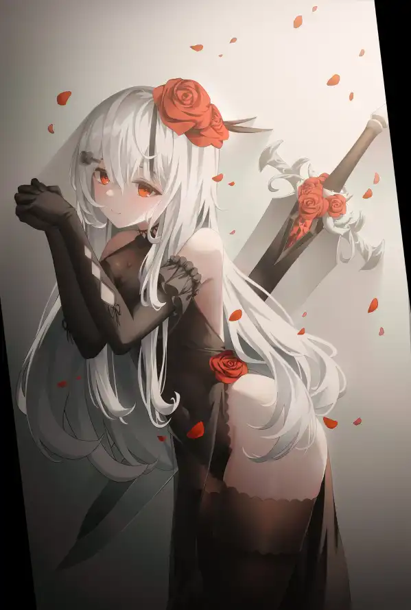 4k白毛壁纸 - 黑丝 - 手机壁纸 - wallpaper「哲风壁纸」