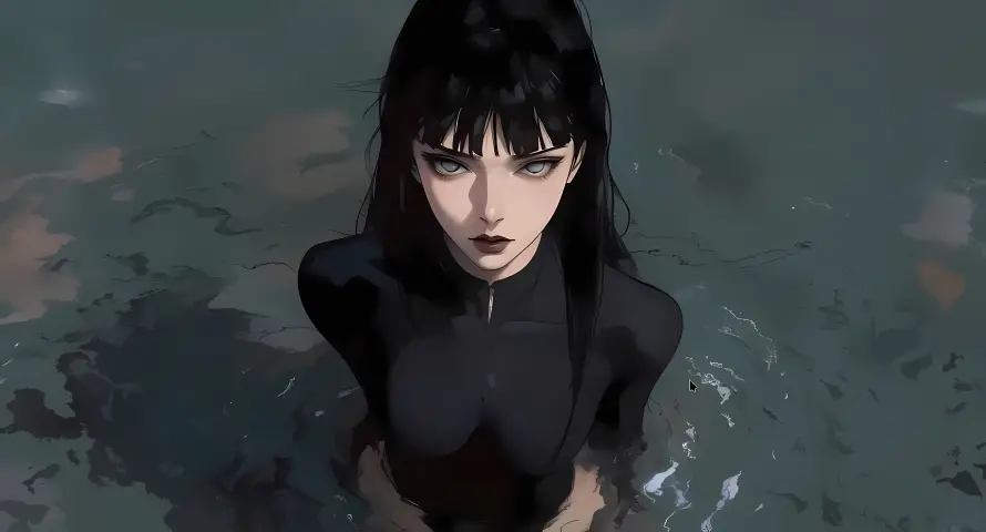 4k日向雏田壁纸 - 水中女孩 - 黑色健身衣美女 - wallpaper「哲风壁纸」