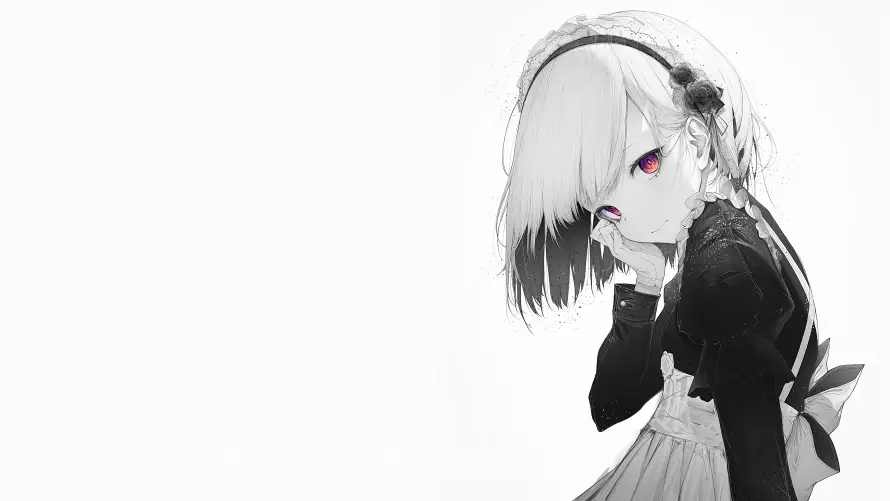 4k少女壁纸 - 红瞳 - 黑白 - wallpaper「哲风壁纸」 4k少女壁纸 - 红瞳 - 黑白 - wallpaper「哲风壁纸」