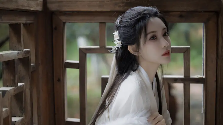 4k古风壁纸 - 白衣 - 女明星 - 孟子义「哲风壁纸」