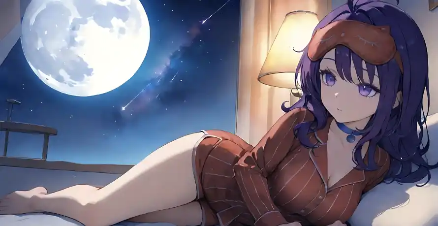 4k动漫壁纸 - 月夜 - miya - 动漫少女「哲风壁纸」
