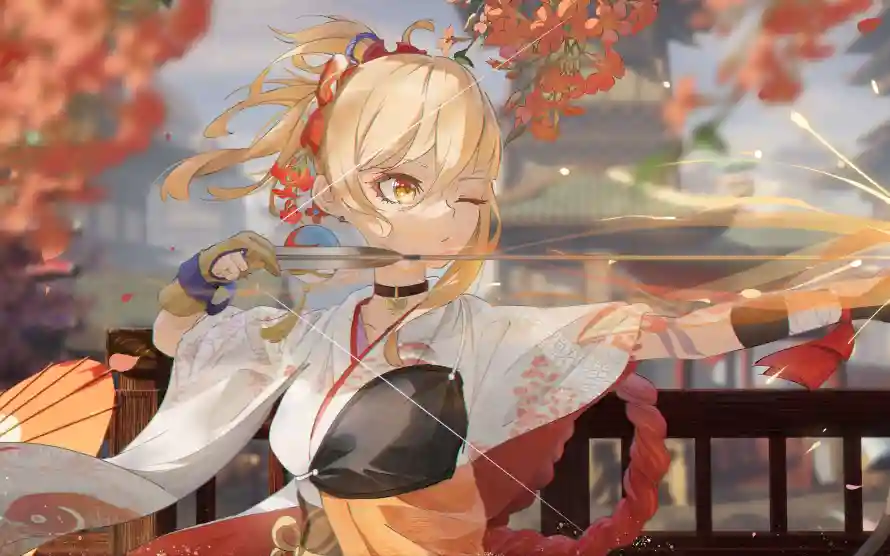 4k利刃壁纸 - 原神 - 金鱼 - 和风服饰「哲风壁纸」