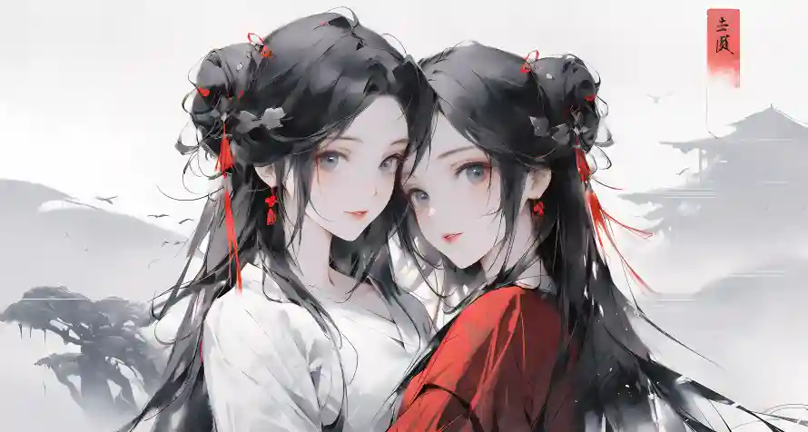 4k双人壁纸 - 古风 - 唯美 - 美女「哲风壁纸」