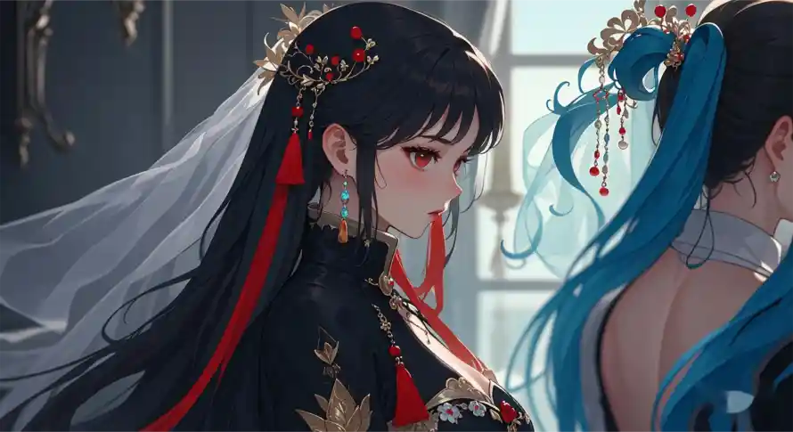 4k唯美壁纸 - 二次元 - 古风美女 - 蓝发少女「哲风壁纸」 4k唯美壁纸 - 二次元 - 古风美女 - 蓝发少女「哲风壁纸」