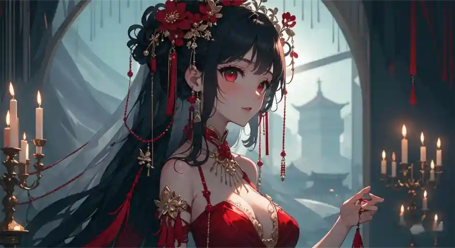 2k红衣壁纸-古风新娘和美女-热门的壁纸「哲风壁纸」
