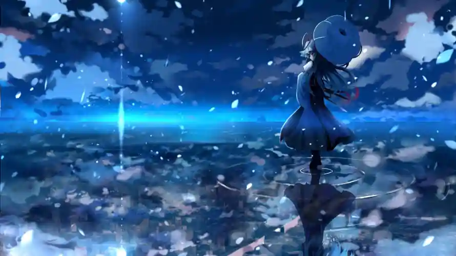 4k动漫壁纸 - 天空 - 星空 - 动漫少女「哲风壁纸」