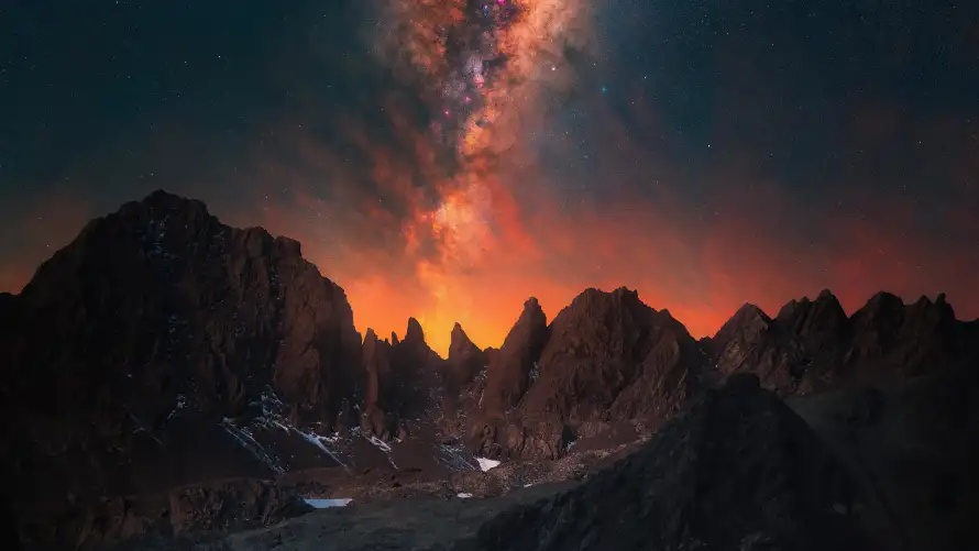 4k自然壁纸 - 风景 - 山脉星空 - 绚丽夜空「哲风壁纸」