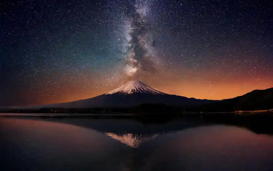4k夜空壁纸 - 山水 - 星空 - 富士山「哲风壁纸」