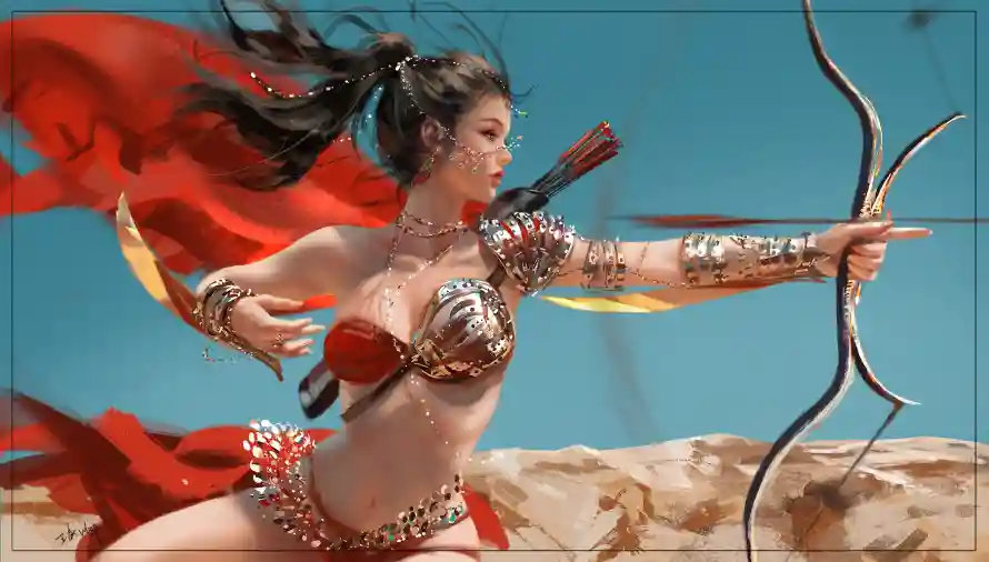 2k原画壁纸-女战士和射箭-WIOP热门的壁纸「哲风壁纸」