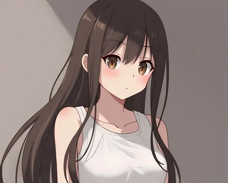 4k萌妹壁纸 - 长发 - 白吊带 - 动漫少女「哲风壁纸」