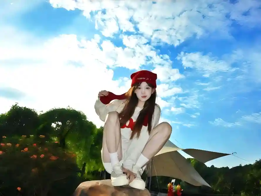 4k户外壁纸 - 时尚 - 红帽 - 美女「哲风壁纸」