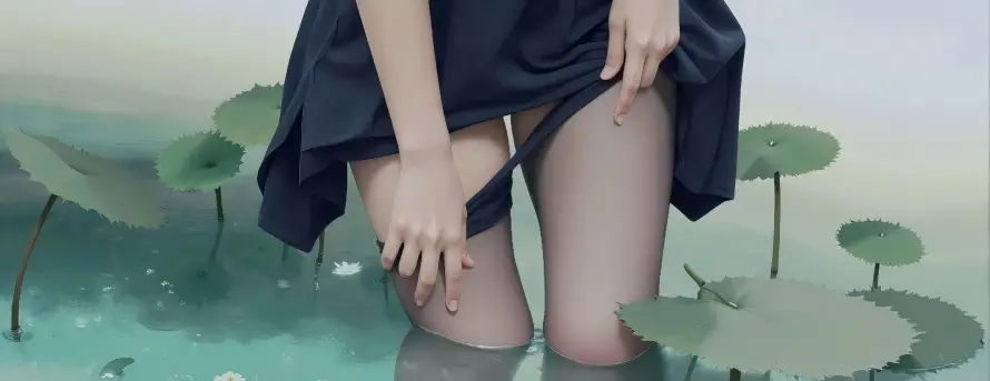 4k性感壁纸 - 黑丝 - 性感美女 - 水中场景「哲风壁纸」