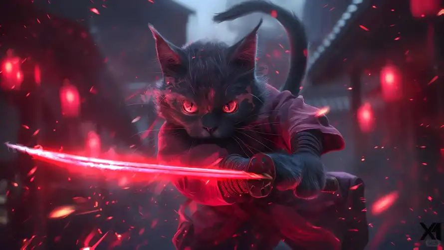 4k黑猫壁纸 - 妖猫转 - 忍者猫 - 持剑猫「哲风壁纸」 4k黑猫壁纸 - 妖猫转 - 忍者猫 - 持剑猫「哲风壁纸」
