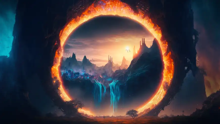 4k科幻壁纸 - 自然 - 奇幻空间 - 时空之门「哲风壁纸」