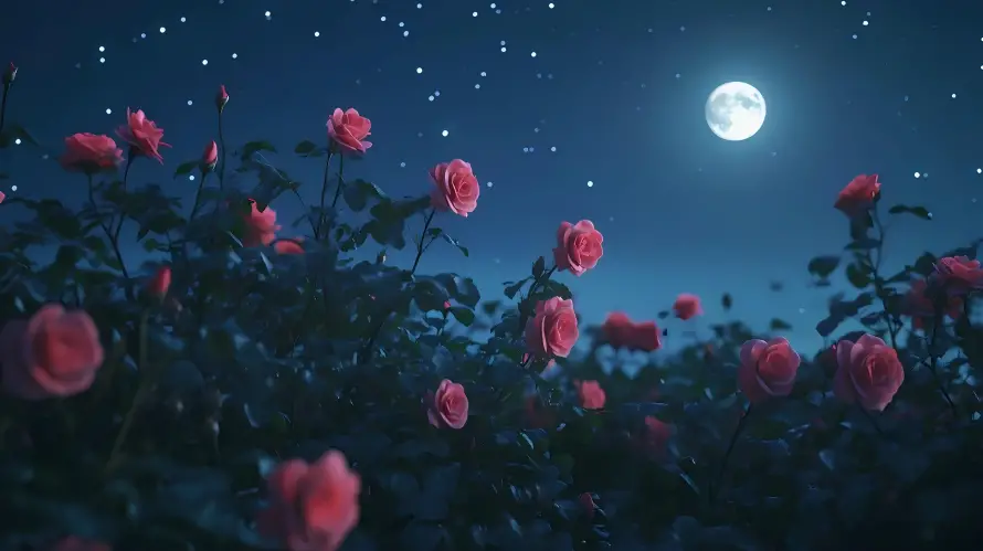 4k夜景壁纸 - 夜空 - 月亮 - 浪漫「哲风壁纸」
