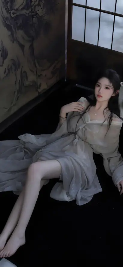 4k古风壁纸 - 女孩 - 服饰 - 躺姿「哲风壁纸」
