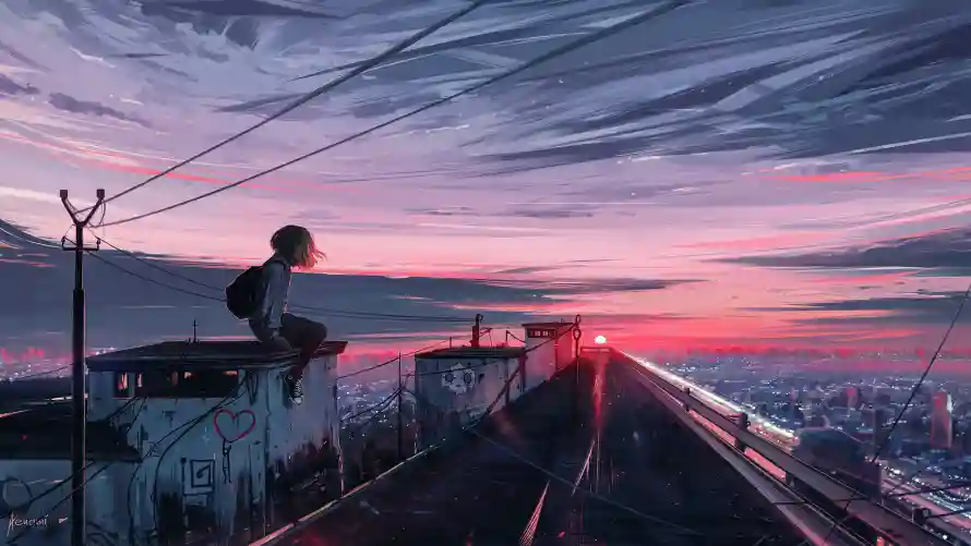 4k人物壁纸 - 动画 - 场景 - 城市「哲风壁纸」