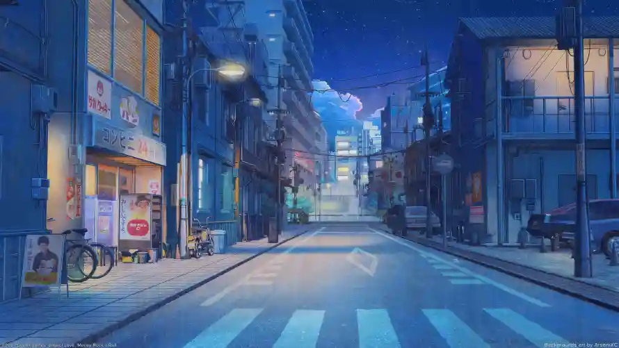 4k动画壁纸 - 二次元 - 动画街道 - 夜景画面「哲风壁纸」 4k动画壁纸 - 二次元 - 动画街道 - 夜景画面「哲风壁纸」