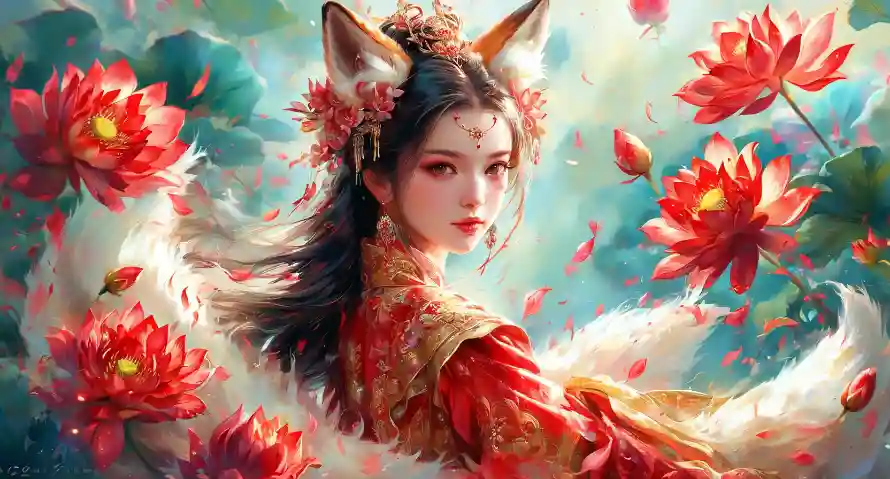 4k古风壁纸 - 梦幻 - 狐耳 - 神话「哲风壁纸」