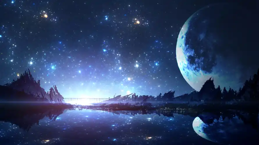 4k动漫壁纸 - 插画 - 动漫插画 - 星空夜景「哲风壁纸」