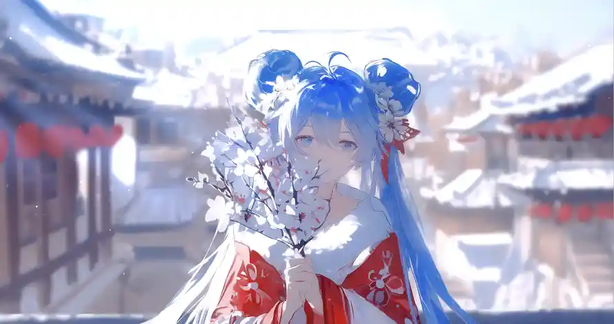 4k冬景壁纸 - 冬 - 初音 - 古风「哲风壁纸」