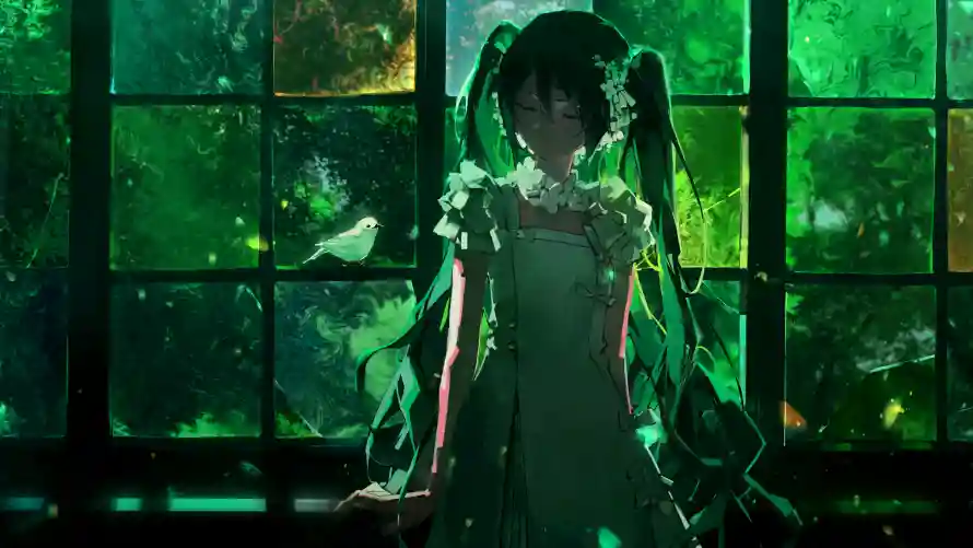 4k初音壁纸 - 森林 - 二次元 - 动漫角色「哲风壁纸」