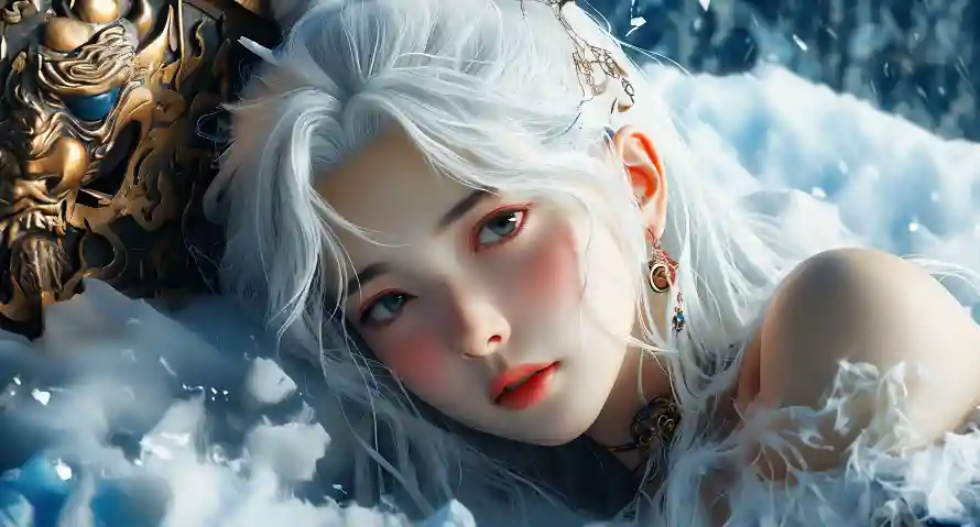 4k公主壁纸 - 清纯 - 白发 - 美女「哲风壁纸」