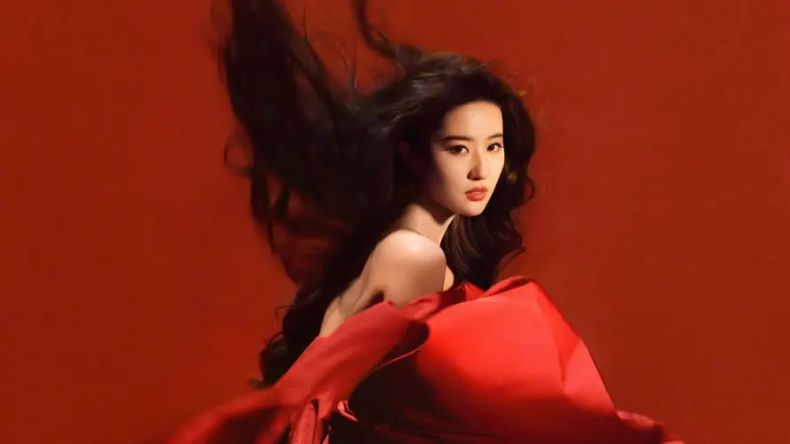 4k刘亦菲壁纸 - 女明星 - 红色背景 - 红衣造型「哲风壁纸」
