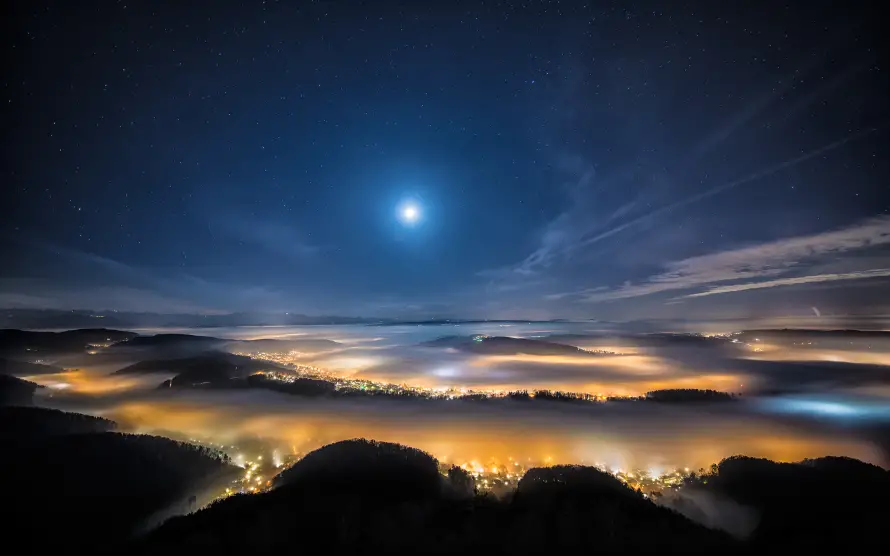 4k云海壁纸 - 夜景 - 夜空 - 自然「哲风壁纸」