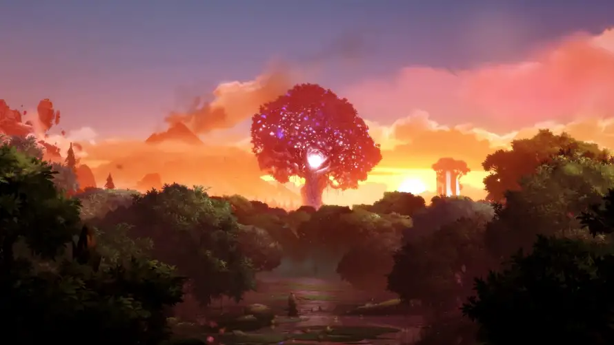 4k壁纸引擎壁纸 - 奇幻森林 - 日落场景 - 梦幻日落「哲风壁纸」