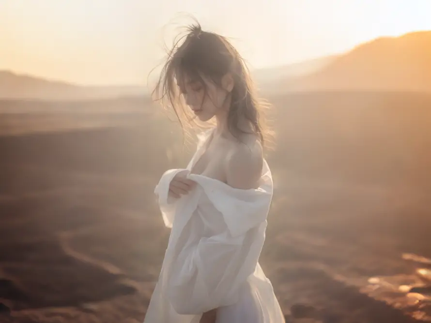 4k优雅壁纸 - 夕阳 - 少女 - 身姿「哲风壁纸」