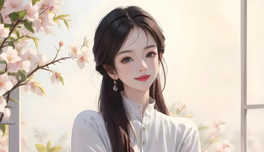 3k唯美壁纸-漫画风与春日-古风少女热门的壁纸「哲风壁纸」