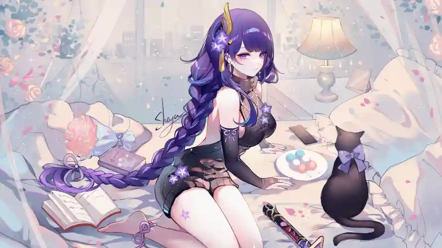 4k动漫壁纸 - 少女 - 萌猫 - 二次元「哲风壁纸」