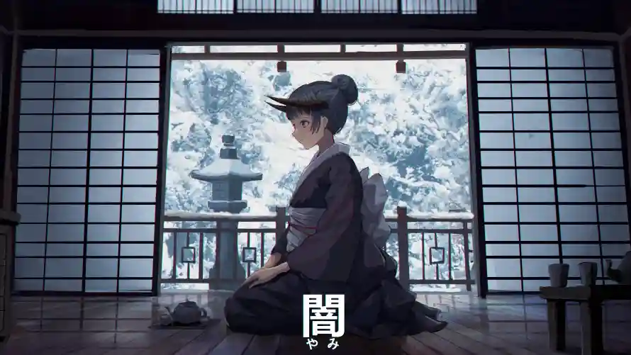 4k动漫壁纸 - 和服 - 雪景 - 动漫壁纸「哲风壁纸」
